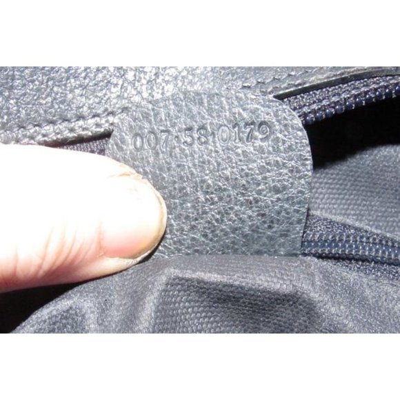 Gucci Vintage Navy Blue Canteen Style Dark Diagonal Square Print Canvas - Picture 6 of 12